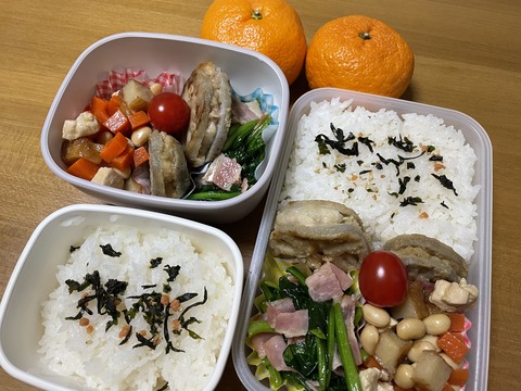 本日のお弁当　レンコンの挟み焼き