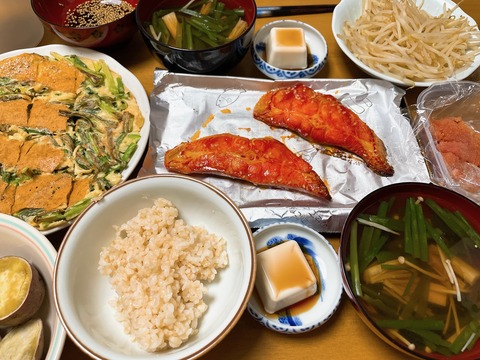 本日の夕食　焼き魚