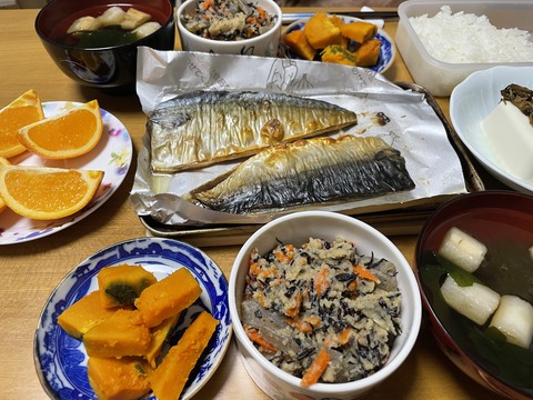 本日の夕食　鯖