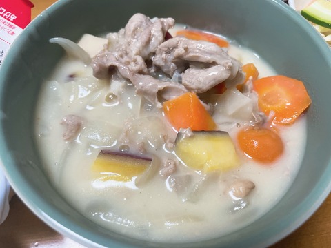 本日の夕食　ホワイトシチュー