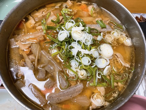 本日の夕食　豚汁