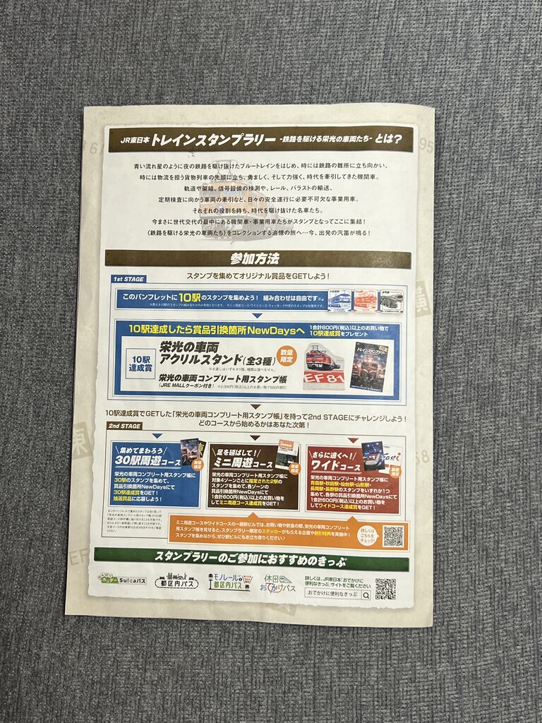 JR東日本トレインスタンプラリーワイドコース全6駅コンプリート30駅達成賞