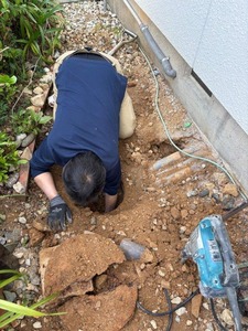 桝が沈んでいます