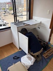 配管接続中