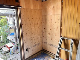 耐力壁施工中