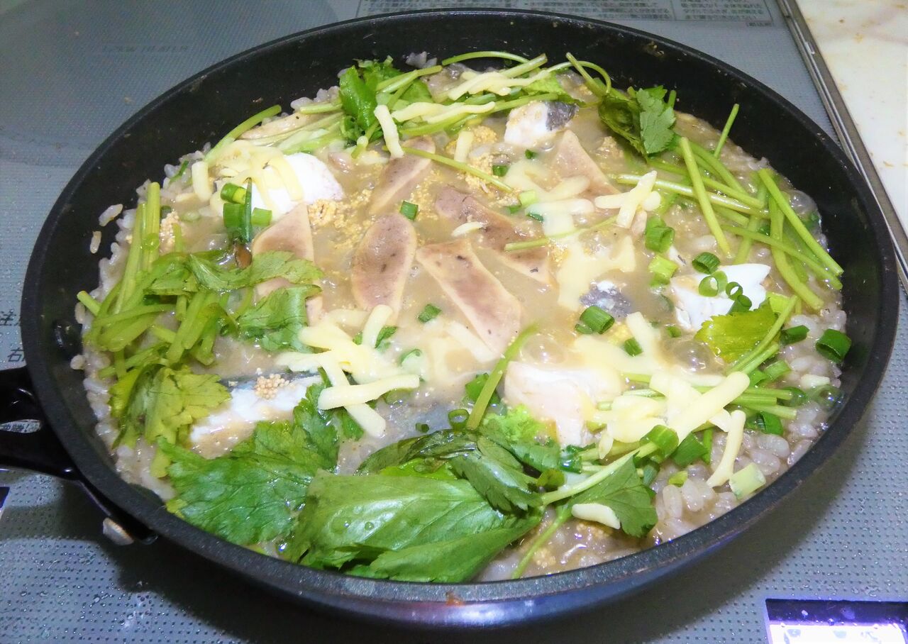 鍋出汁で作る家庭のライスグラタン 土佐料理 旬の鰹がゆく