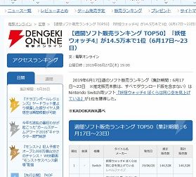 【週間ソフト販売ランキング TOP50】
