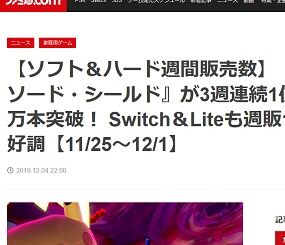 【ソフト&ハード週間販売数】