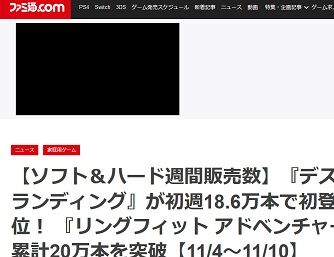 【ソフト&ハード週間販売数】