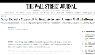 Sony Expects Microsoft to Keep Activision