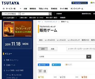 TSUTAYAランキング