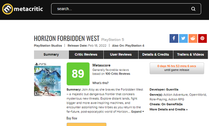 - Horizon Forbidden West