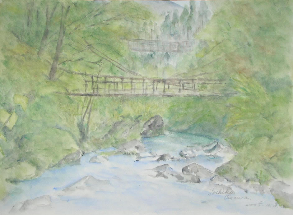 奥祖谷 おくいや かずら橋 October 18 05 水彩色鉛筆スケッチの部屋 奥祖谷 おくいや かずら橋 October 18 05 水彩色鉛筆スケッチの部屋