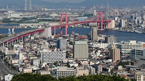 若松区遠景高塔山から