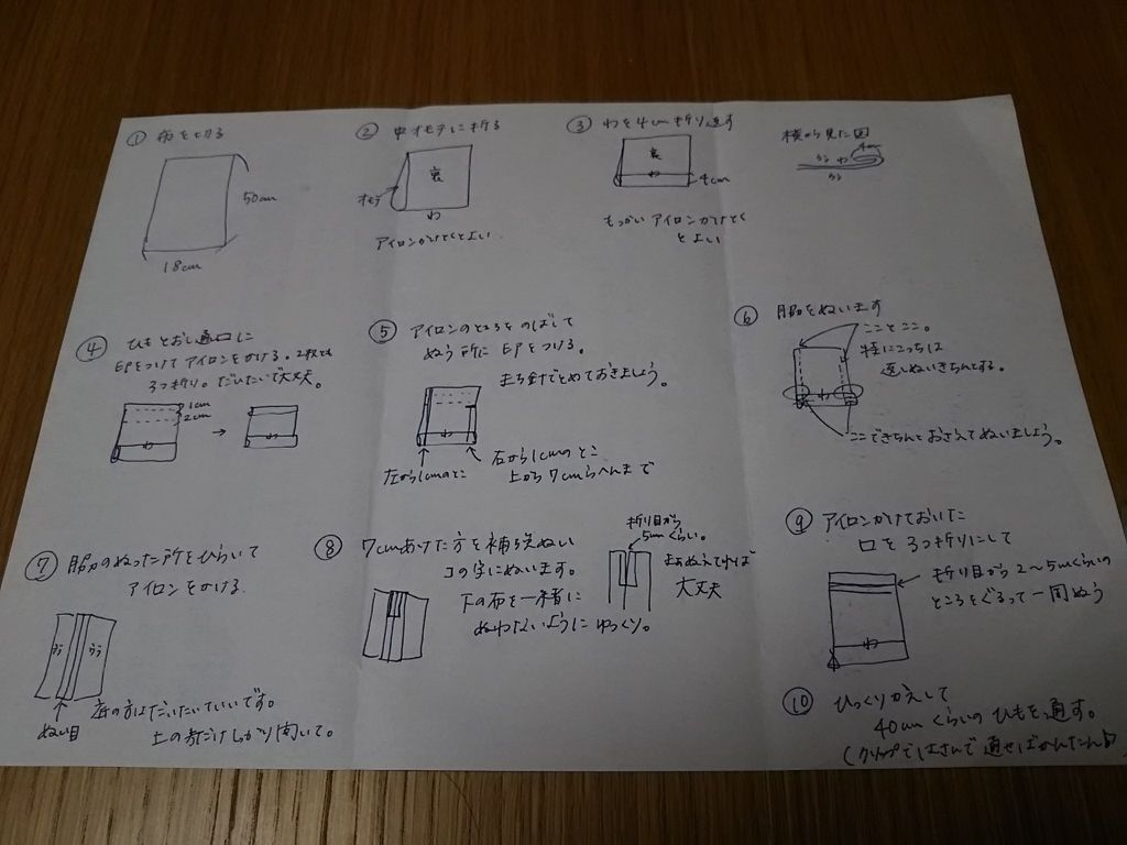 折りマチ巾着でコップ袋 の作り方 家売るオンナの子育て 家事日記 折りマチ巾着でコップ袋 の作り方 家売るオンナの子育て 家事日記