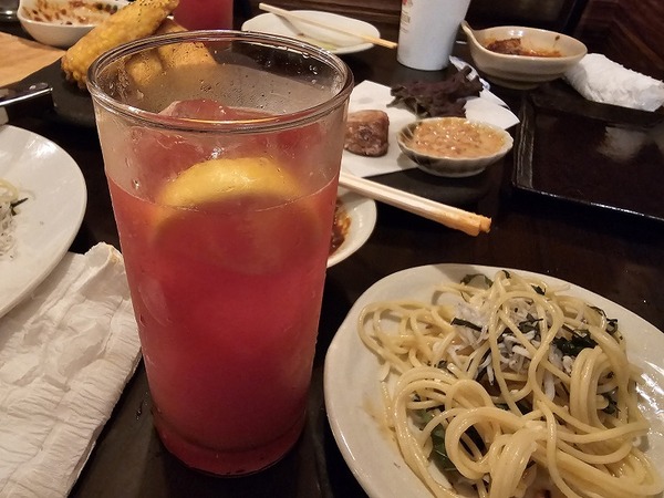 赤レモンサワー。