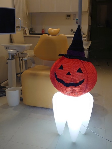 歯医者さんで。