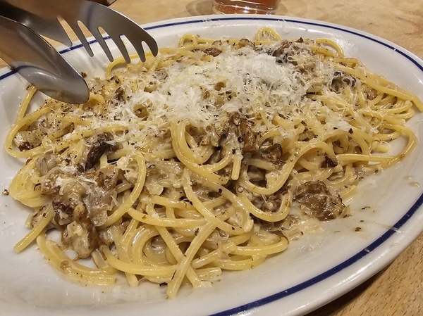 なめこのクリームパスタ