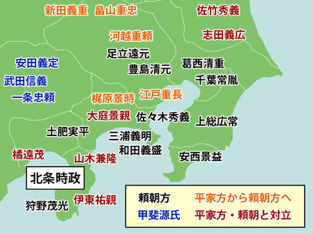 204_1180年(治承4年)の関東勢力図