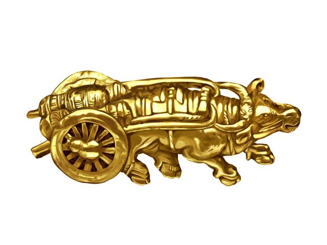 牛車図目貫