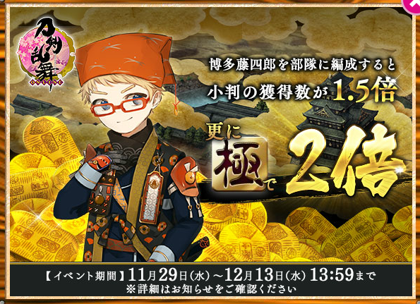 刀剣乱舞 イベント 地下に眠る千両箱 攻略検証会場 審神者会議記事 とうらぶ速報 刀剣乱舞まとめブログ