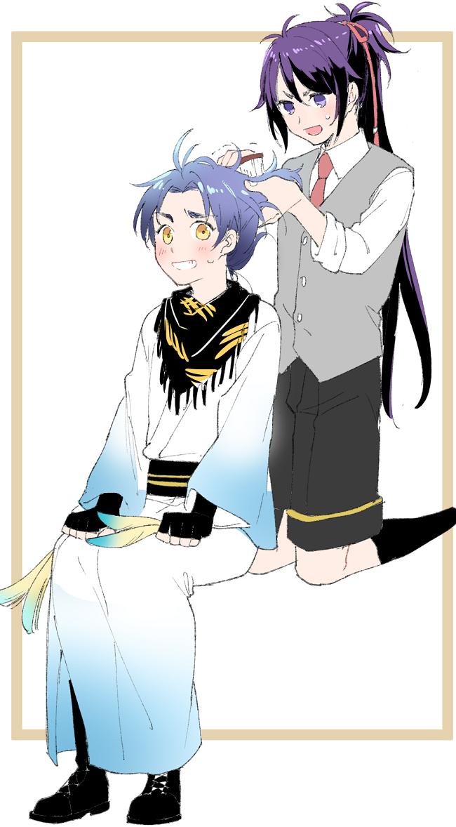 刀剣乱舞 貞ちゃんの髪を不動くんがまとめてくれる とある審神者