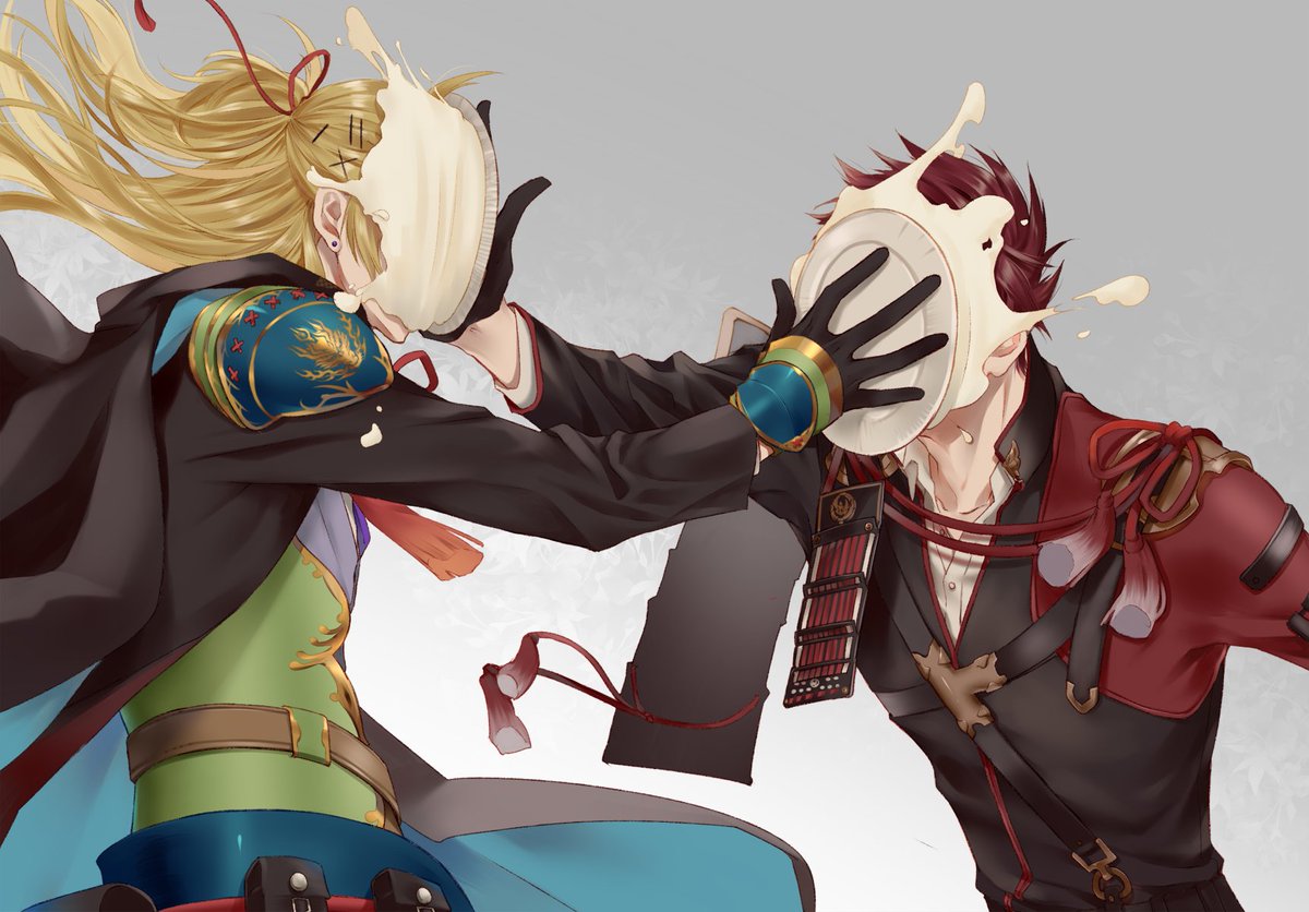 刀剣乱舞 お互いの顔にパイをぶつける大包平と小竜 とある審神者 とうらぶ速報 刀剣乱舞まとめブログ