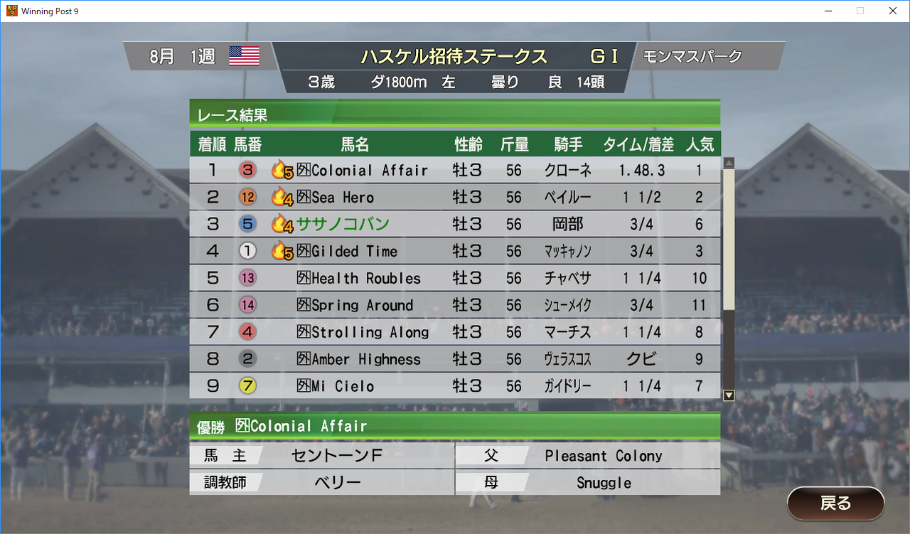 ウイニングポスト9 2週目 1993年7月 9月 とうさんのblog