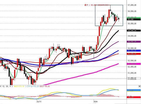 0131前場の日足チャート