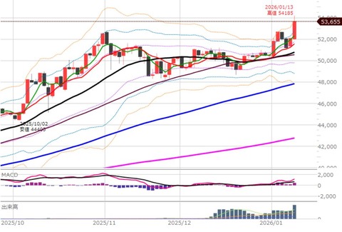 0113前場の日足チャート