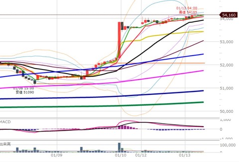 0113ナイトの1時間足チャート