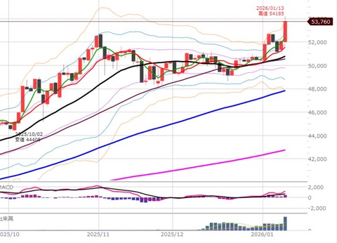 0113後場の日足チャート