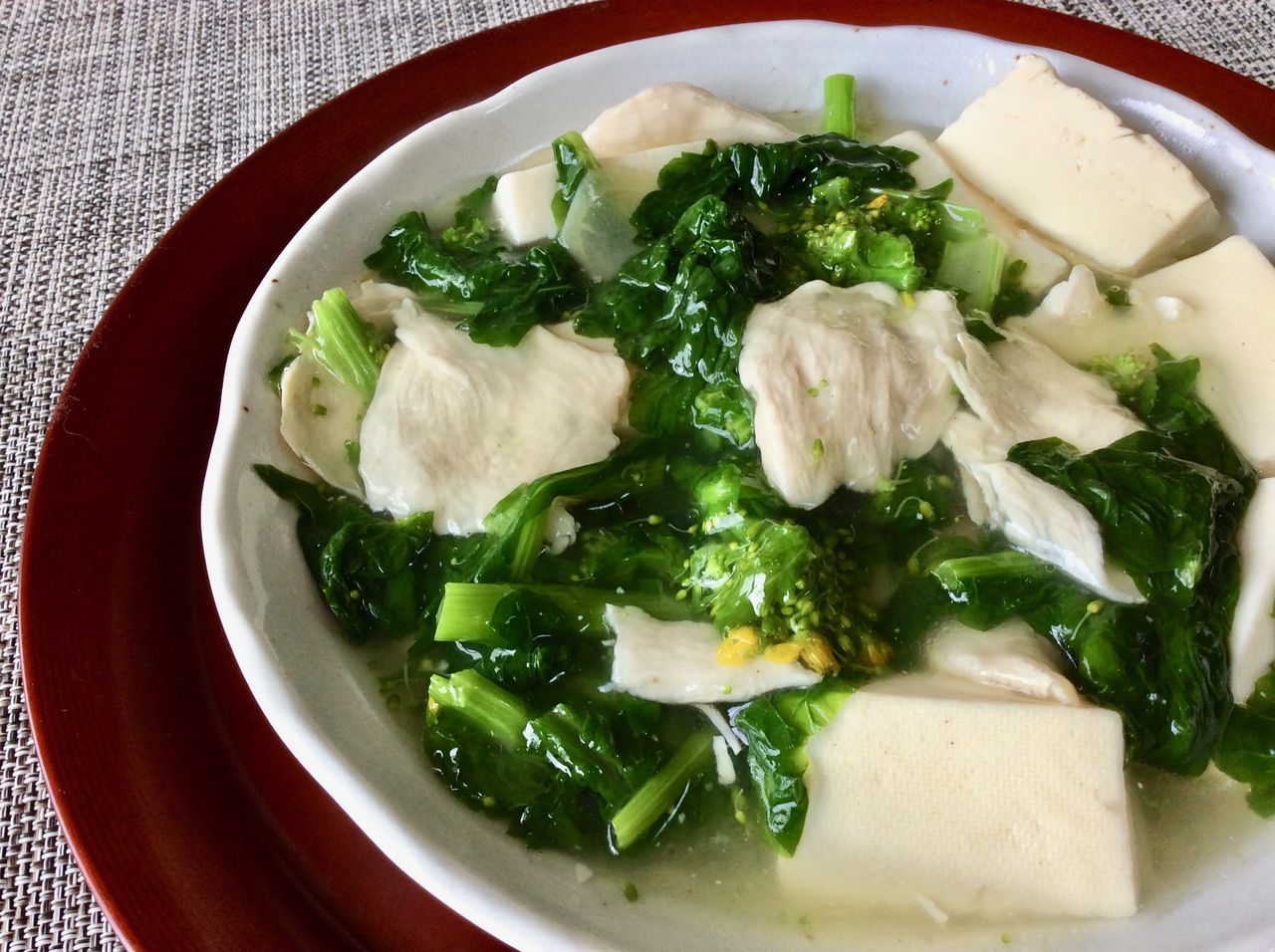 豆腐 菜の花 鶏肉のとろみ煮 クリスティーヌのブログ 豆腐 菜の花 鶏肉のとろみ煮 クリスティーヌのブログ