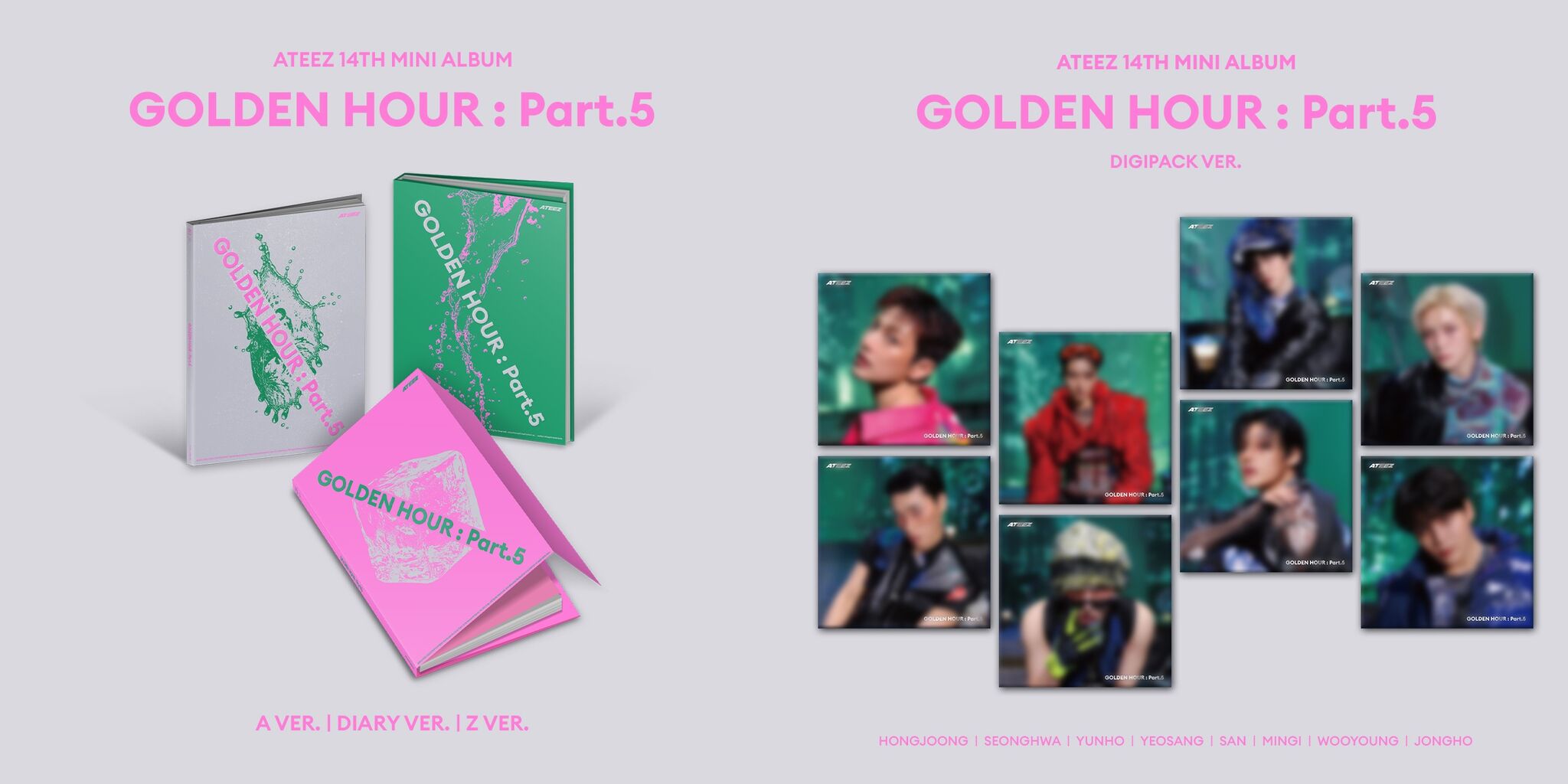 ateez タワレコ　ラキロト　店舗特典　セット ATEEZ - 14TH MINI ALBUM [GOLDEN HOUR : Part.5] 発売記念ラッキー