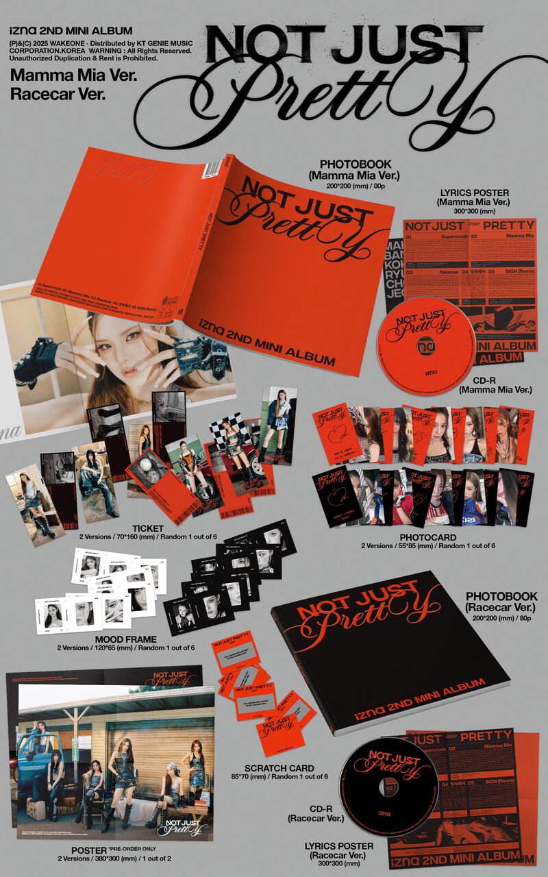 IZ*ONE通常盤アルバムCDセット ポスター・クリアファイル付き izna】 2nd Mini Album 『Not Just Pretty』日本限定特典付きで