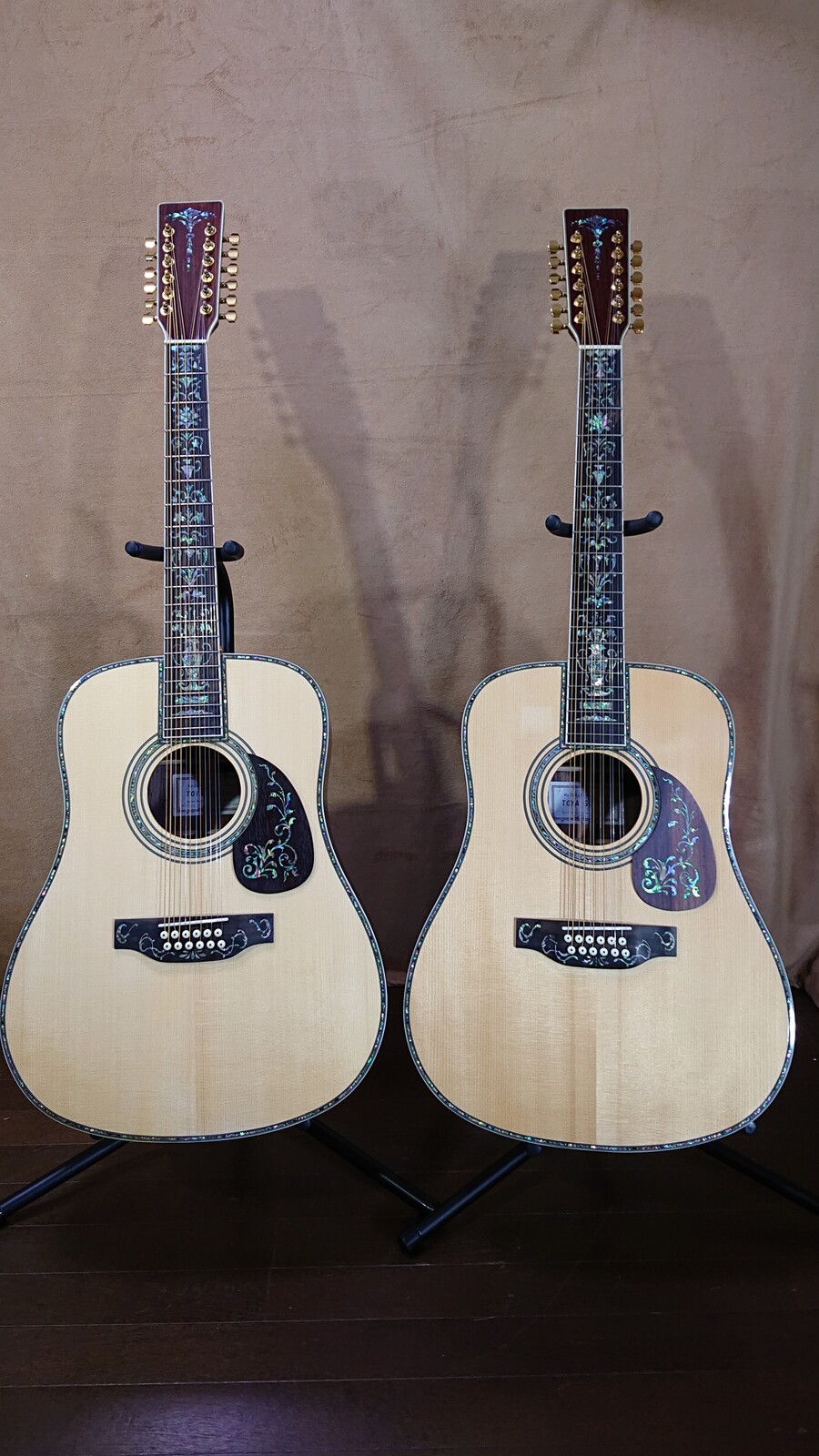 5年前に12弦ミニギターを買い、頼んでネコの絵を描いてもらい部屋に