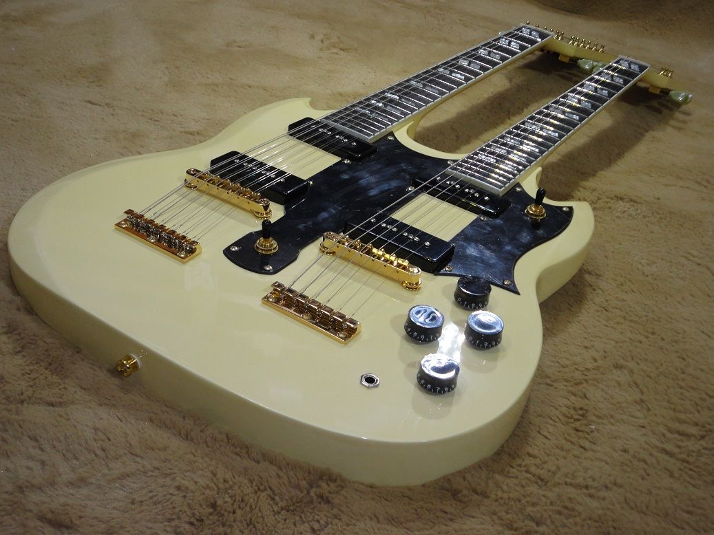 Tvイエロー ダブルネック ｔｏｙａギター 趣味のオーダーメイドギター