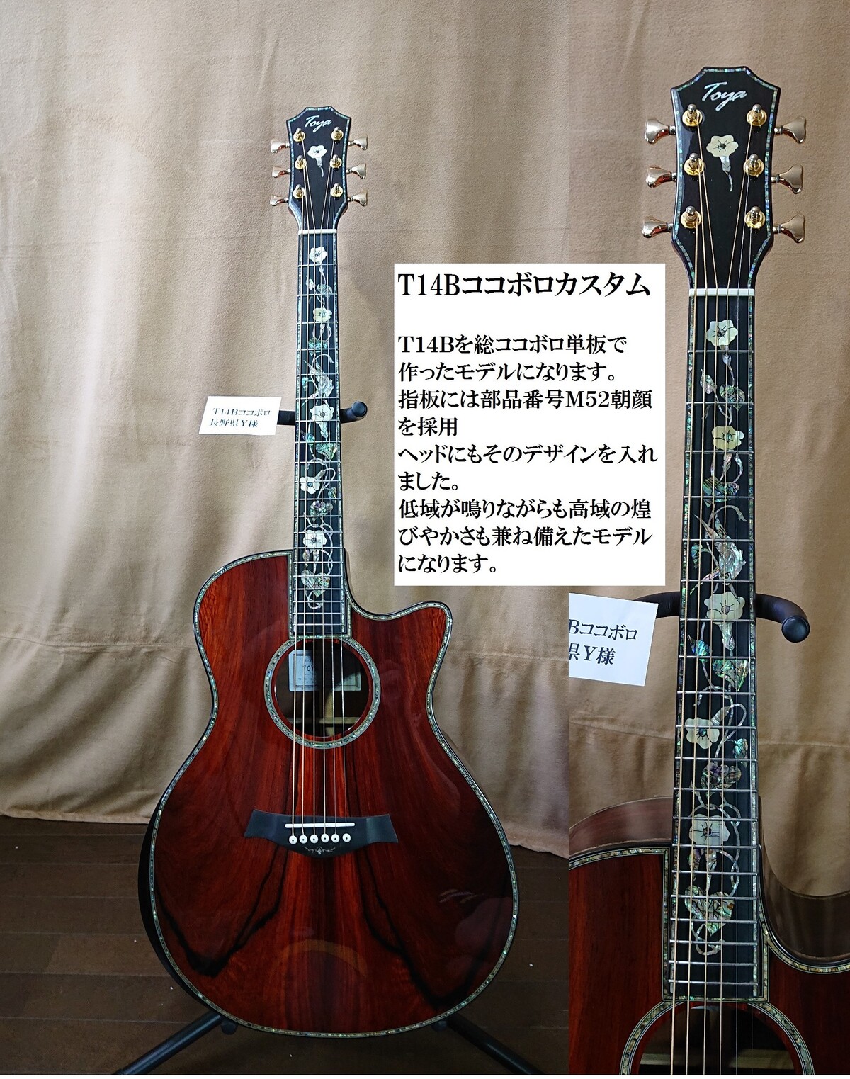 総ココボロ単板ギター、TD101＆T14Bカスタム : TOYAギター