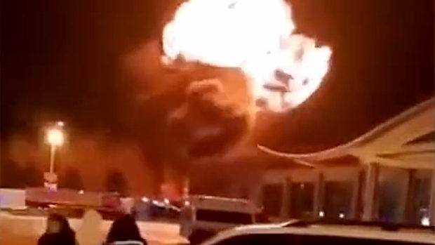 中国、新年初日から爆発！今度は黒竜江省の空港でドカーン！火球膨らむ