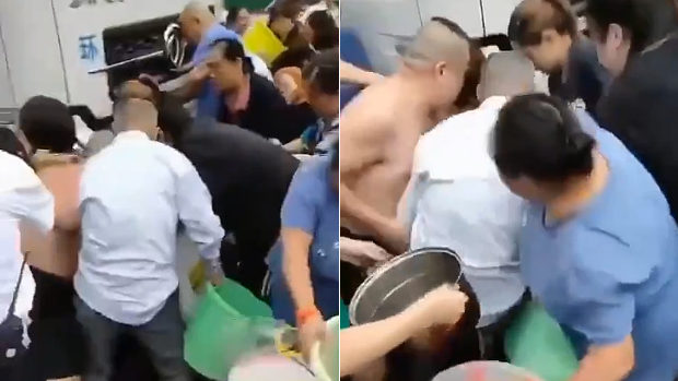 中国、断水で給水車に群がる住民たち、我先にと水の大争奪戦が始まる！