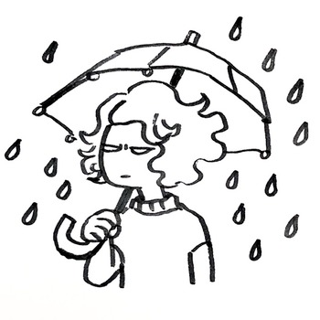 0523梅雨に傘さし嫌気さし