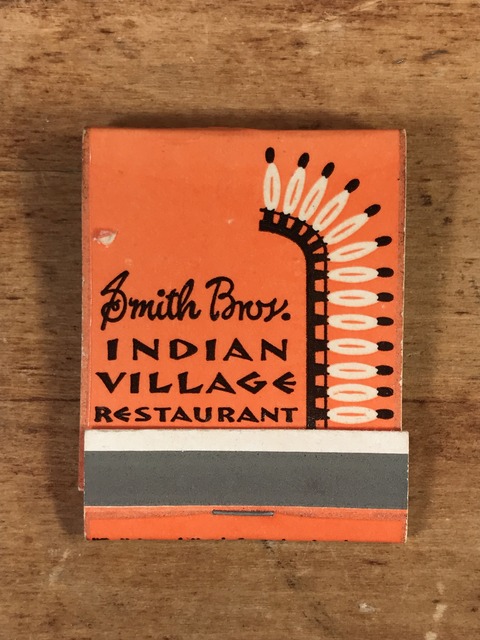 Vintage Smith Bros Indian Village Restaurant Matchbook (1)