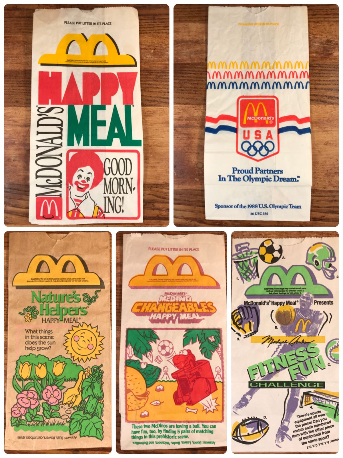 80～90'sマクドナルドのハッピーミールの紙袋のアイテムを10点