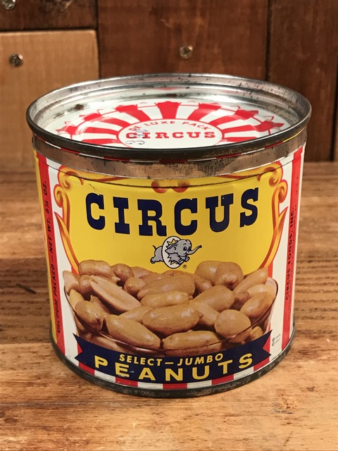 Vintage Circus Peanuts Tin Can