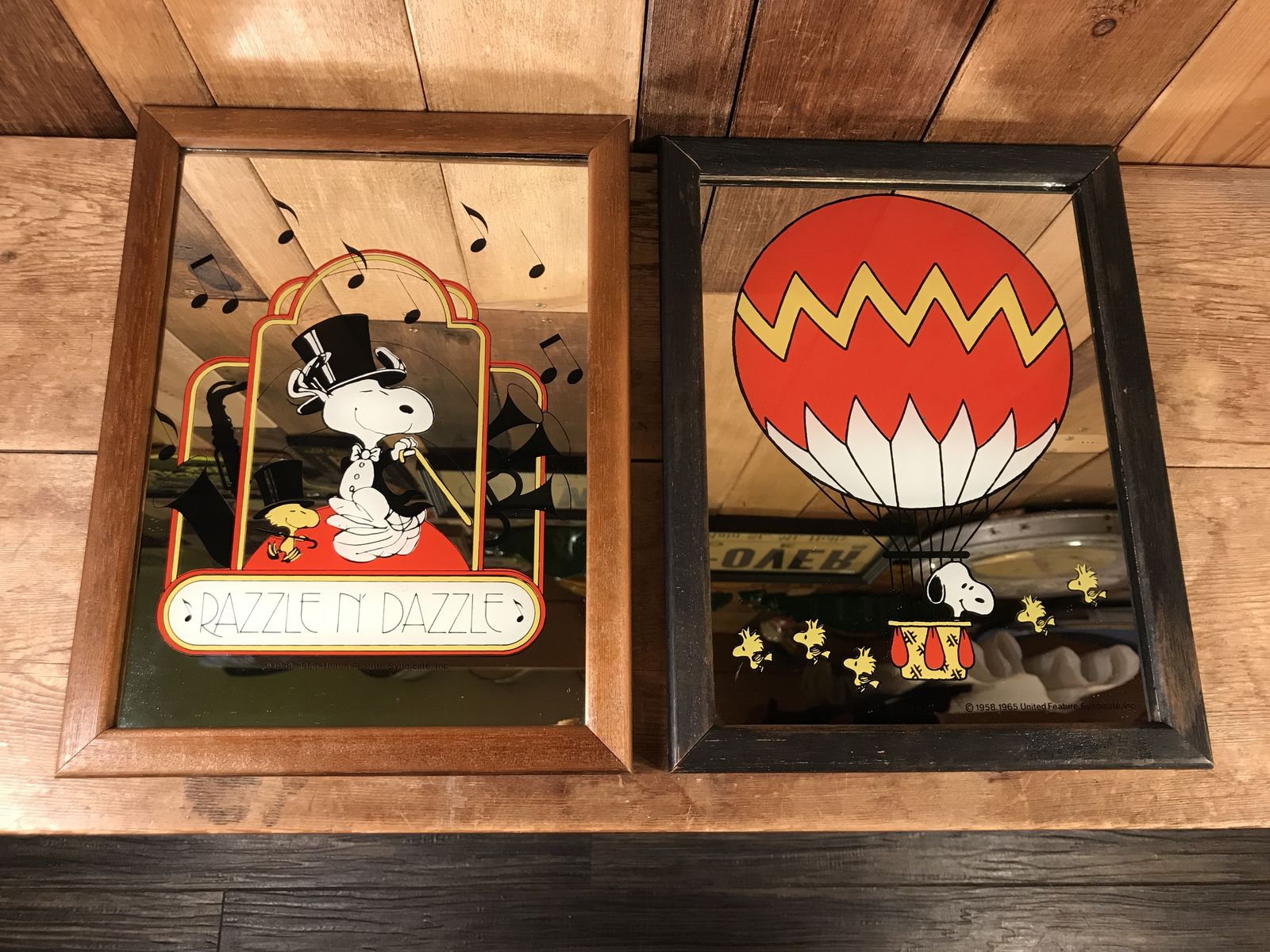 スヌーピー ピーナッツ【デコラティブミラー 鏡パブミラー】未開封