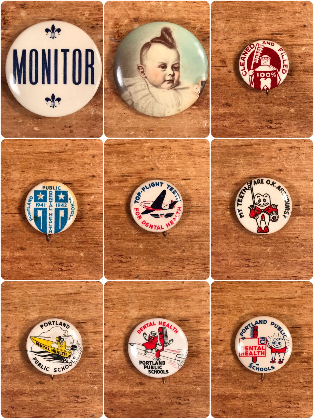 1900~1940'sの古い缶バッジのアイテムを18点Webショップに 1900~1940'sの古い缶バッジのアイテムを18点Webショップに
