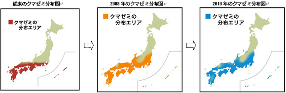 クマゼミの分布図