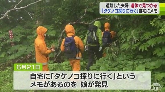 タケノコ採りに命をかけて死亡・・・