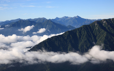 北アルプスの山々