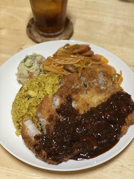 【画像】トルコライスを作って食べるよ！